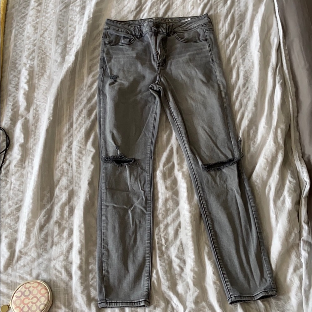 Preloved American Eagle AE grey hi-rise jegging